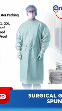 BAJU OPERASI SURGICAL GOWN SPUNLACE ONEMED UKURAN L