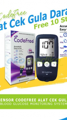 CODEFREE ALAT CEK GULA DARAH + STRIP ISI 10