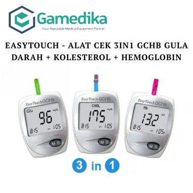 EASYTOUCH - Alat Cek 3in1 GCHb Gula Darah + Kolesterol + Hemoglobin