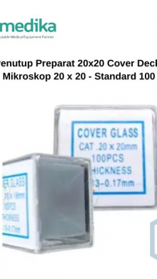 Kaca Penutup Preparat 20x20 Cover Deck Glass Mikroskop 20 x 20 - Standard 100
