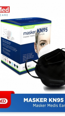 MASKER KN95 ONEMED ISI 20 PCS BLACK 4 PLY