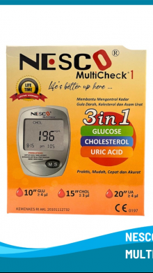 NESCO 3 IN 1 MULTICHECK ALAT CEK GULA DARAH, ASAM URAT, KOLESTEROL