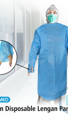 ONEMED APRON PLASTIK LENGAN PANJANG BAG ISI 10PCS