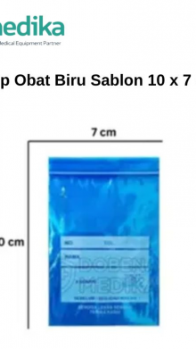 Plastik Klip Obat Biru Sablon 10 x 7 cm isi 100