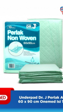 UNDERPAD ONEMED PERLAK NON WOVEN DR.J 60X90 CM ALAS POPOK DEWASA 10PCS